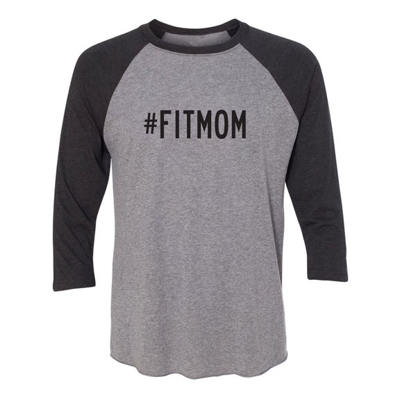 #FITMOM Unisex 3/4 Sleeve Baseball Raglan Tee