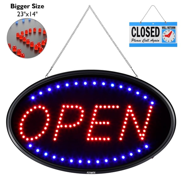 FITNATE Large LED Open Sign 23x14 inch Business Open Sign with Remote Electric Display Sign for Business, Shop, Bar, Hotel