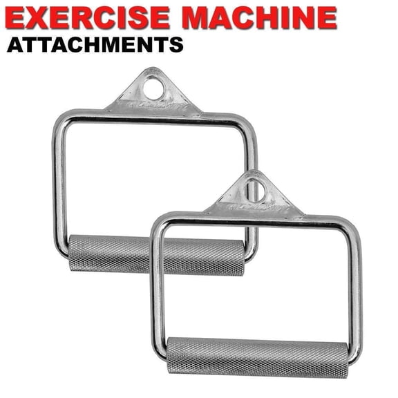 FITNESS MANIAC USA Combo Tricep Press Down Cable Attachment Multi-Option: Double D Handle, V-Shaped Bar Rubber Grips, Rotating Straight 30" Deluxe Solid Bar, D-Handle, Snap Hooks
