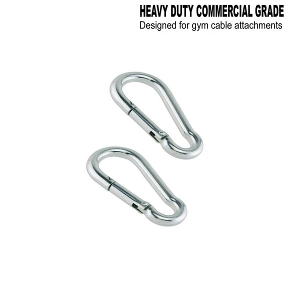 FITNESS MANIAC USA Home Gym Cable Attachment Handle Machine Exercise Chrome PressDown Pull Down Strength Training Home Gym Attachments (Snap Hooks)