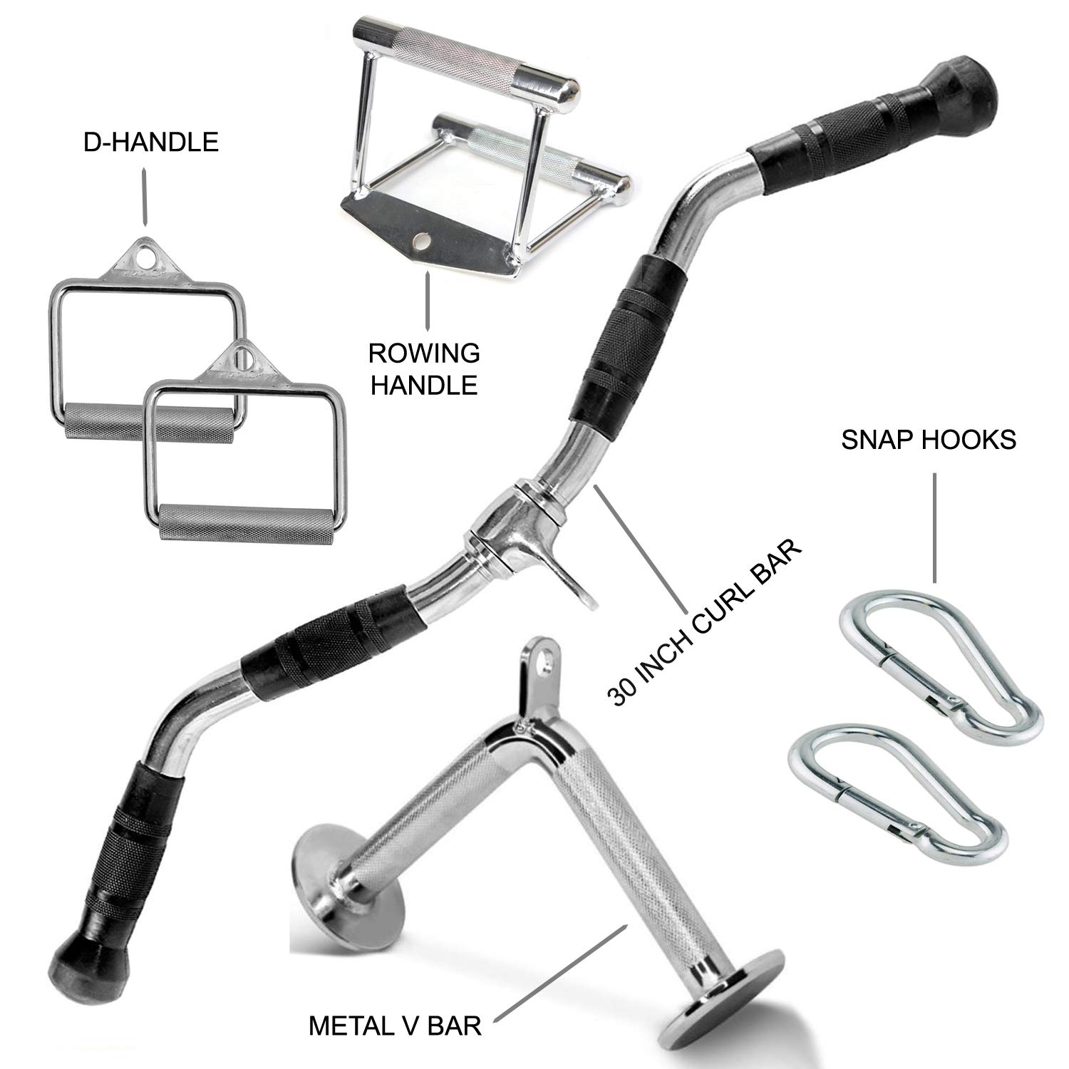 FITNESS MANIAC USA Home Gym Cable Attachment Machine Handle Exercise 