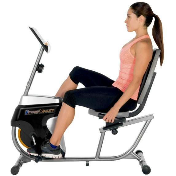 FITNESS REALITY R4000 Magnetic Tension Recumbent Bike with Workout Goal Setting Computer