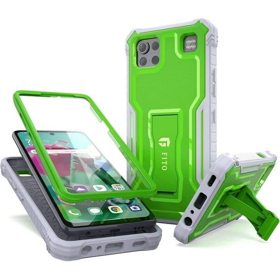 FITO For LG K92 5G Case, Phone Case with Screen Protector and Kickstand (Green)