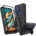 thumbnail image 1 of FITO For Moto G Play 2023 Case, Phone Case with Screen Protector and Kickstand (Black), 1 of 7