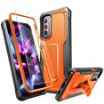 thumbnail image 1 of FITO For Moto G Stylus 2022 Case, Phone Case with Screen Protector and Kickstand (Orange), 1 of 7