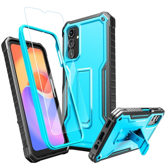 FITO For Samsung Galaxy A14 5G Case, Phone Case with Screen Protector and Kickstand (Blue)