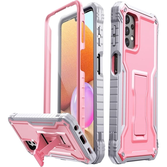 FITO For Samsung Galaxy A32 5G Case, Phone Case with Screen Protector and Kickstand (Pink)