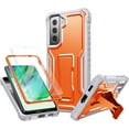 thumbnail image 1 of FITO For Samsung Galaxy S21 FE Case, Phone Case with Screen Protector and Kickstand (Orange), 1 of 7