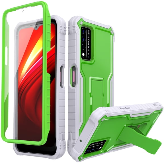 FITO For T-Mobile REVVL V Plus 5G Case, Phone Case with Screen Protector and Kickstand (Green)