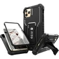 thumbnail image 1 of FITO For iPhone 11 Pro Max Case, Phone Case with Screen Protector and Kickstand (Black), 1 of 7