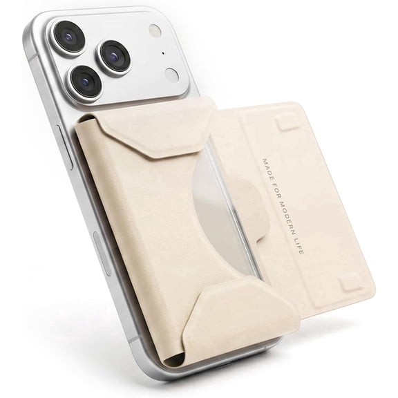 FITO for Magsafe Wallet, Multi-Layer Folding Design 6 Card Holder, Magnetic Phone Wallet for iPhone 17e/17/16/15/14/13/12 (Not for 13/12 Mini) Cream Yellow