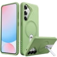 thumbnail image 1 of FITO for Samsung Galaxy S25 Case [ Rotatable Kickstand | Soft Anti-Scratch Microfiber Lining | Compatible with MagSafe] Silicone Phone Cover - Green, 1 of 8