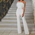 thumbnail image 1 of FITOOM Women's Formal Strapless Jumpsuits Business Casual Tassel Work Office Rompers, 1 of 8
