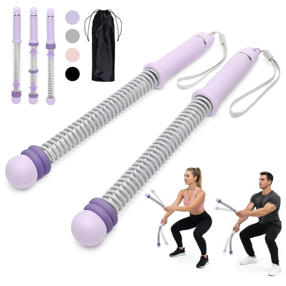 FITOP 2 PCS Portable Ropeless Battle Ropes, Adjustable Resistance and Portable Ropeless Battle Ropes with Non Slip Handle,Fitness Equipment for Men & Women with HIIT Training Purple