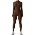 thumbnail image 1 of FITOP Women's Long Sleeve Workout Jumpsuit Zip Front Sport Romper Bottom Pants Bodysuit Bodycon Sexy One Piece XL, 1 of 8