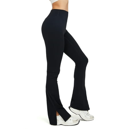 FITOP Women's High Waist Bootcut Yoga Pants, Flared Leggings with Slit Hem, Buttery Soft Workout Pants