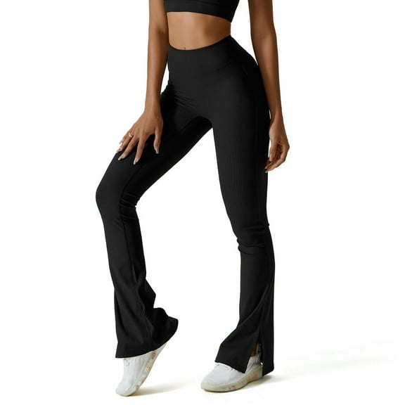 FITOP High Waist Bootcut Yoga Pants - Long Textured Exercise Workout for Women