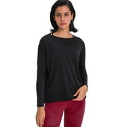 FITOP YOGA Long Sleeve Workout Tops Shirts for Women Loose Fit Athletic Yoga Shirt Casual Boat Neck Tops