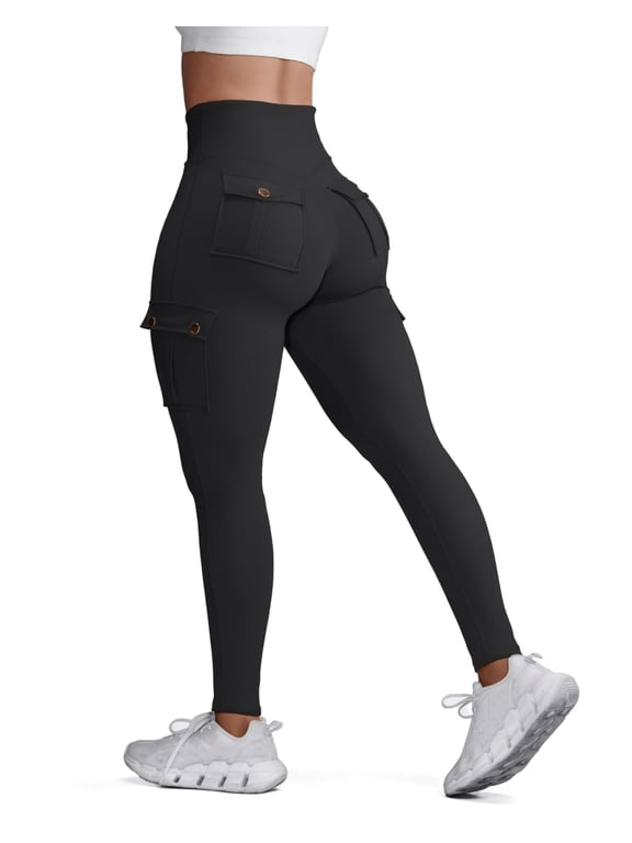 Yoga Leggings with Pockets for Women Scrunch Workout Leggings High Waist Butt Lifting Cargo Pants