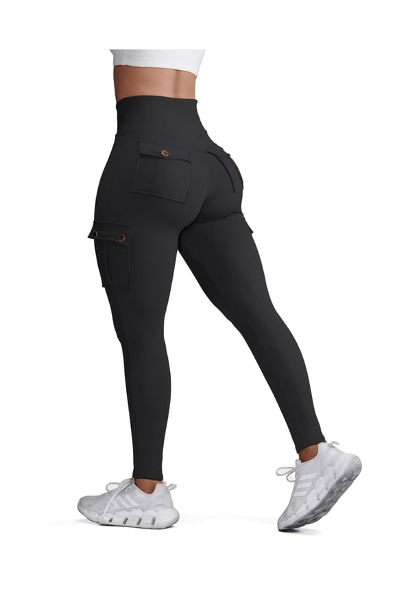 Yoga Leggings with Pockets for Women Scrunch Workout Leggings High Waist Butt Lifting Cargo Pants