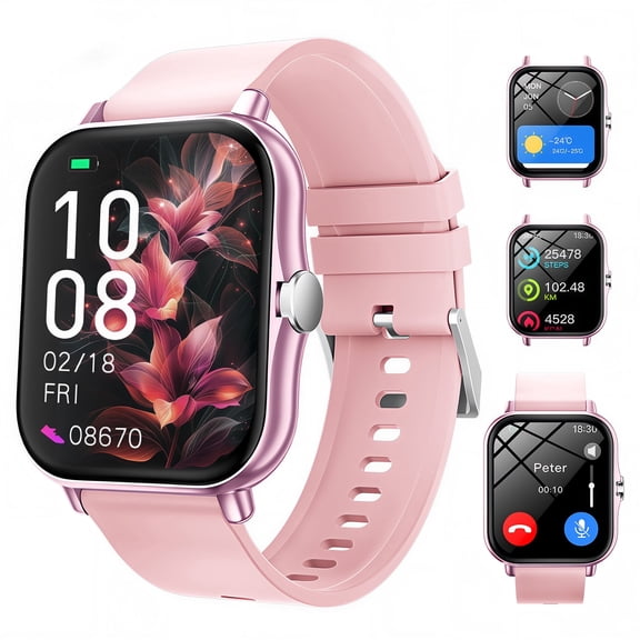 FITORA Bluetooth 5.4 Smartwatch with 1.83" Large Display for Android iPhone, Answer/Make Call/Message/ Music Playback, 100+ Sports Modes, Activity Fitness Tracker, Men Women Perfect Gift,Pink