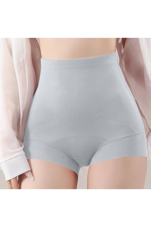 High Waist Tummy Control Shapewear Women Seamless Body Shaper Panties No Show Boyshort Underwear Gray,Size 2XL