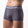 thumbnail image 1 of FITORON Mens Big & Tall Gray Seamless Ribbed Boxer Briefs - Moisture Wicking Breathable Nylon Spandex Underwear with 3D Contoured Pouch & No Roll Waistband,Size XL, 1 of 4