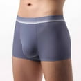 thumbnail image 1 of FITORON Mens Blue Seamless Ribbed Boxer Briefs, Nylon Spandex Moisture-Wicking Breathable Underwear with 3D Contoured Pouch & No-Roll Legs, L-XXXXL,Size 3XL, 1 of 3