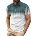 thumbnail image 1 of FITORON Mens Breathable Polo Shirt, Button Summer Collared Casual Short Sleeve Solid Men's Shirt Mint Green, 1 of 4