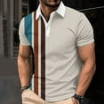 thumbnail image 1 of FITORON Mens Breathable Polo Shirt, Summer Button Print Casual Collared Men's T Shirt Blue, 1 of 5