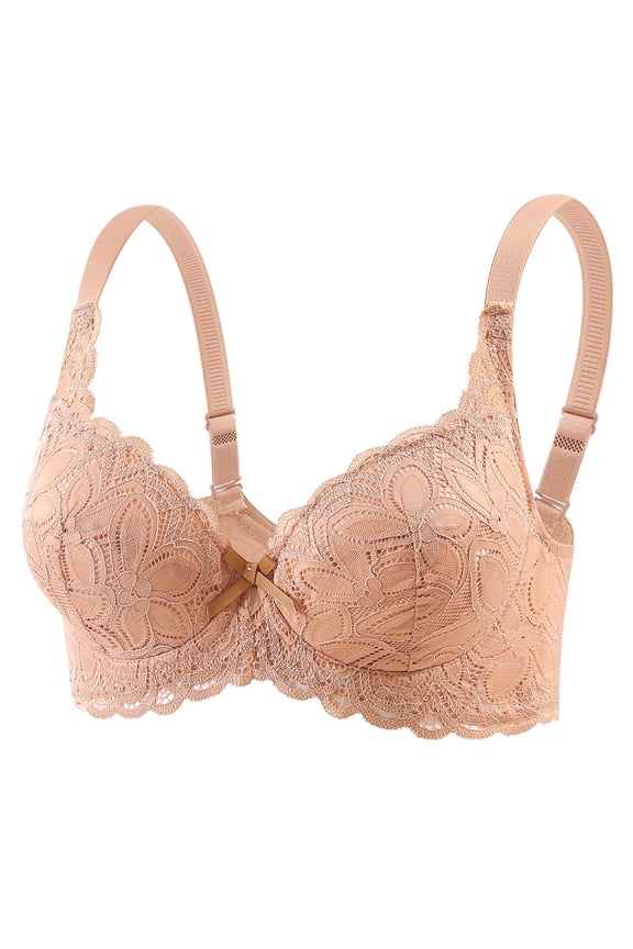 Women Plus Size Seamless Lace Bra Wireless Full Coverage Comfort Daily Wear No Underwire T Shirt Bra Yellow,Size 36