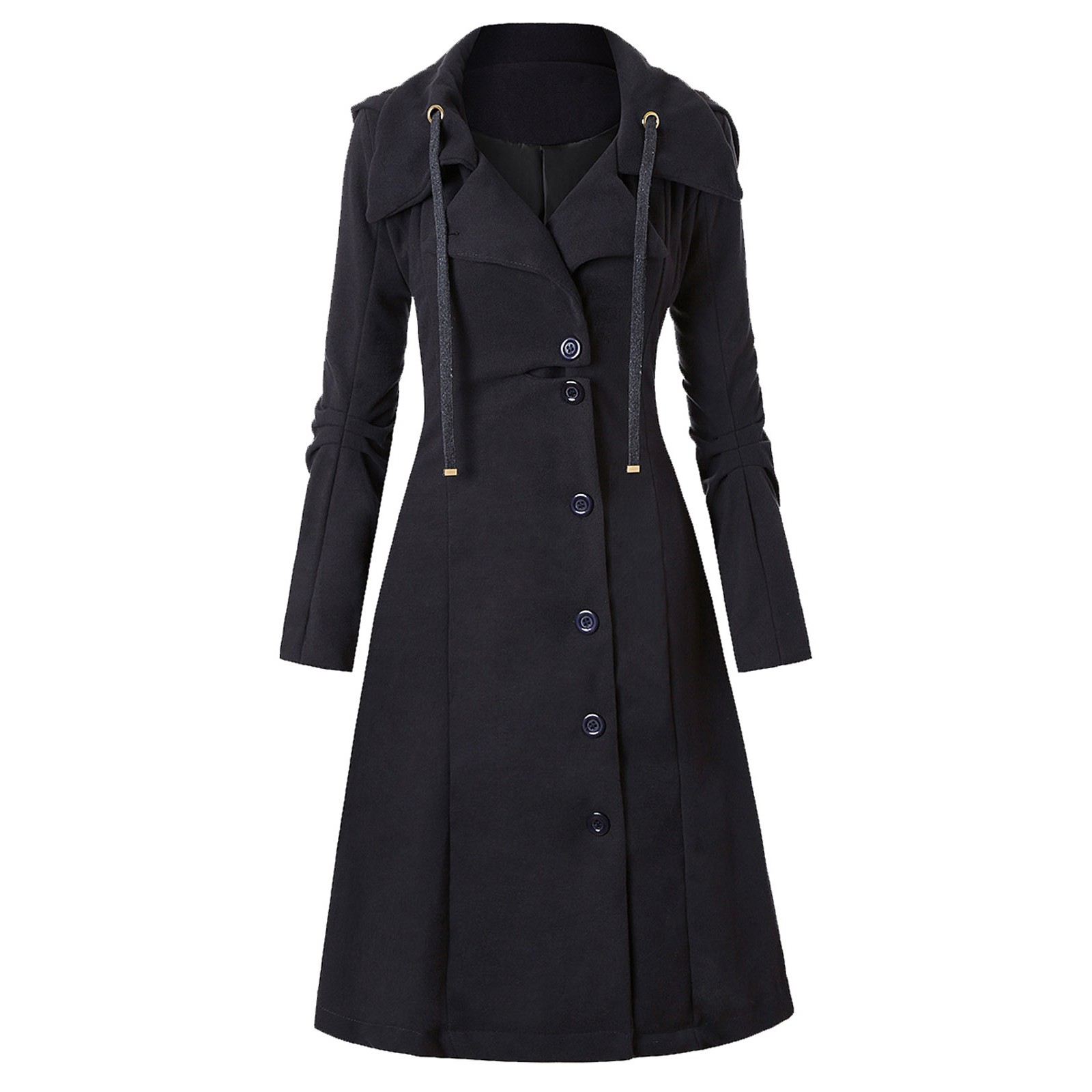 FITORON Women Winter Coat- Fashion Solid Double Breasted Button Front ...