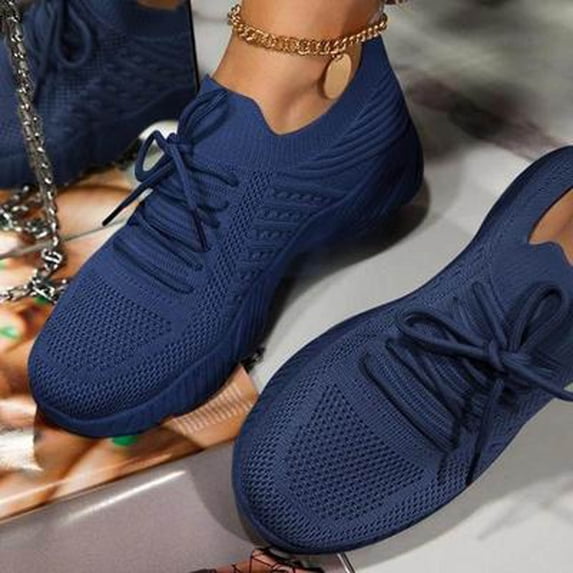 FITORON Women's Sneakers- Summer Plus Fashion Casual Mesh Breathable Sports Shoes Blue 35