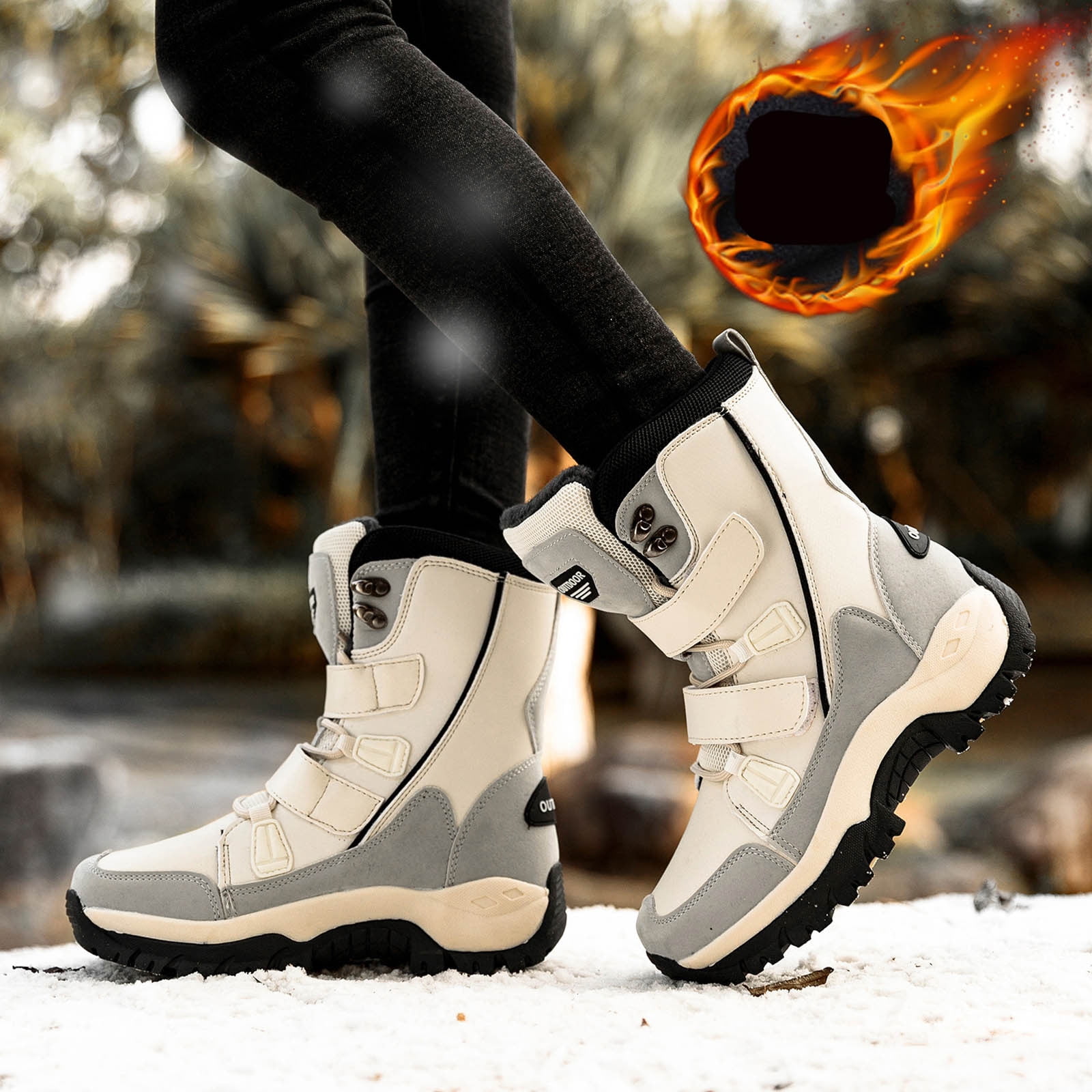 Women's Snow Boots, Thickened Plus Velvet, Thickened Warm, Waterproof,  Short Boots, 2023 Winter New, Anti-skid