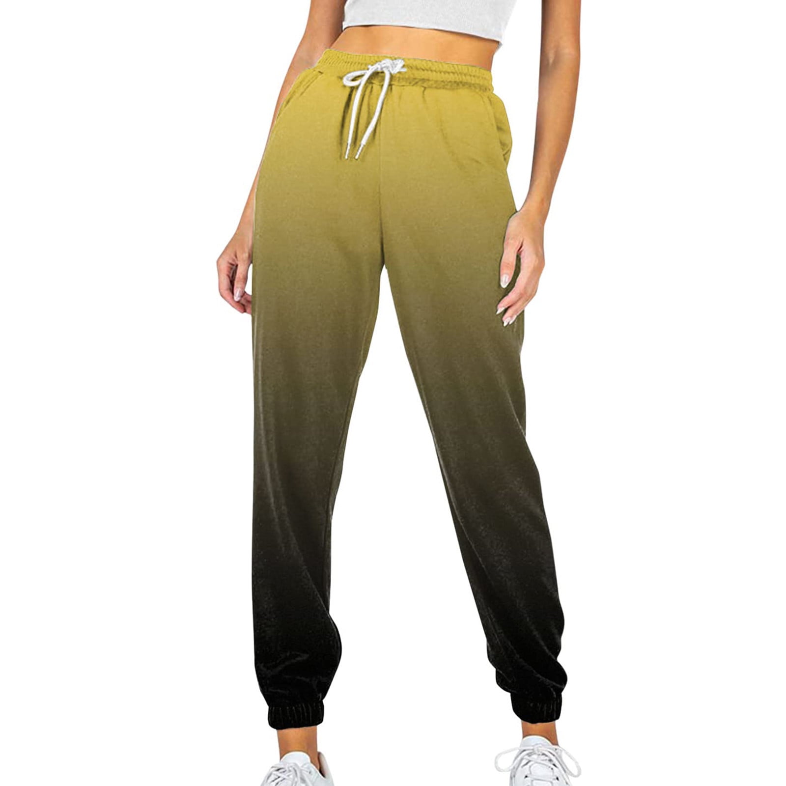 FITORON Womens Casual Pants High Waist Taper Gradient Loose Sports