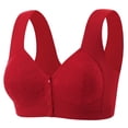 thumbnail image 1 of FITORON Womens Front Hook Bra Wirefree Full Coverage - Red Lace Easy Closure Comfort Bra for Post Surgery Seniors,Size 40, 1 of 2