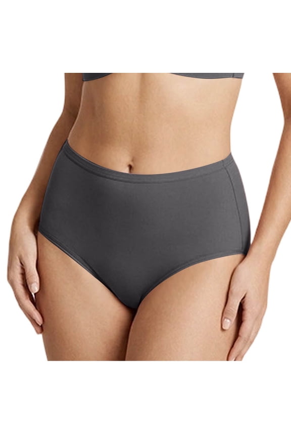 Womens High Waisted Panties Dark Gray Tummy Control Underwear Full Coverage No Muffin Top High Rise Briefs,Size M