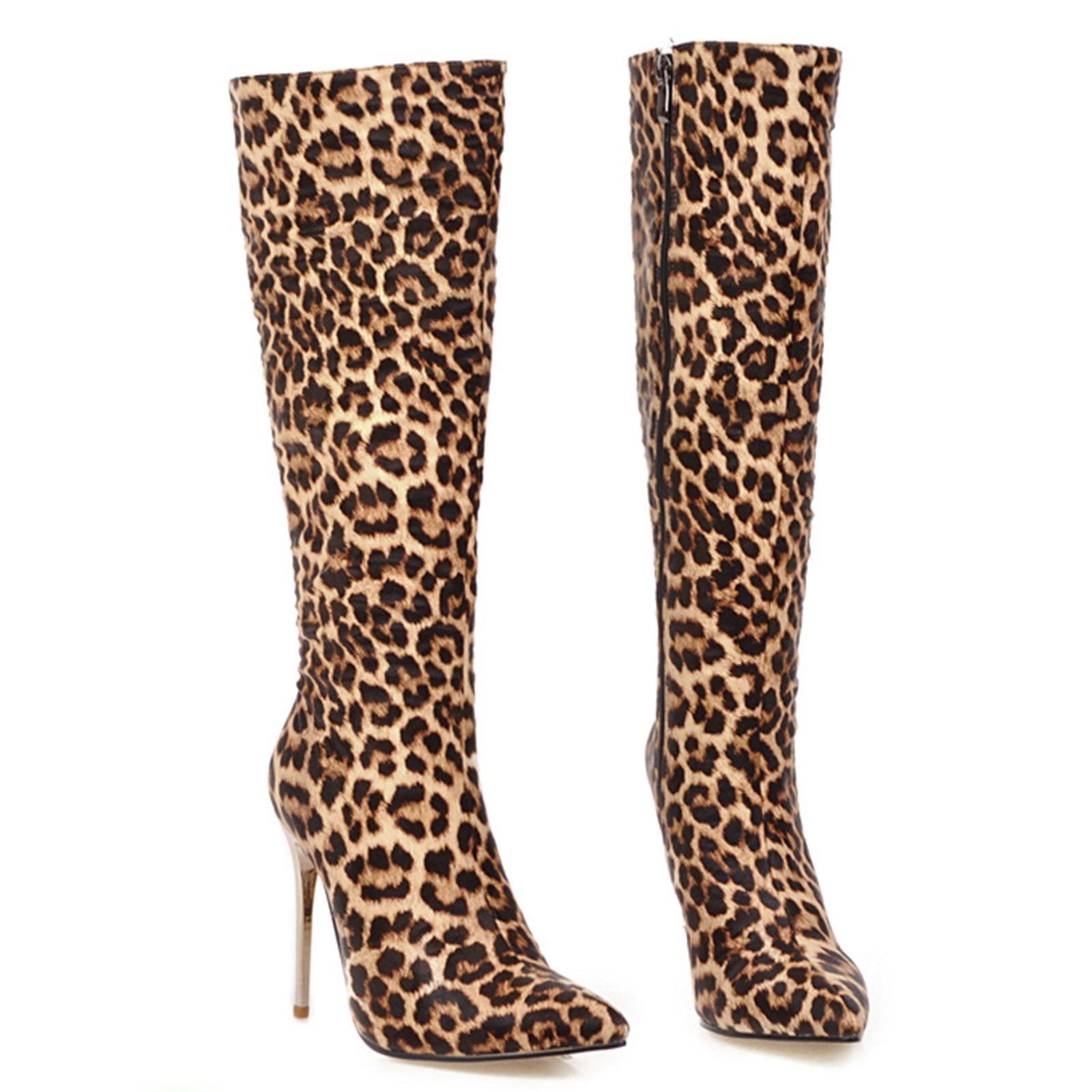FITORON Womens Knee High Boots Super High Heel Pointed Shoes