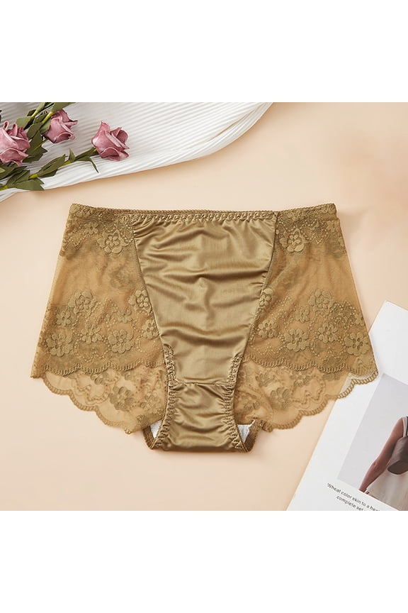 Womens Lace High Waisted Briefs Plus Size Tummy Control Seamless Panties No VPL Green,Size 4XL