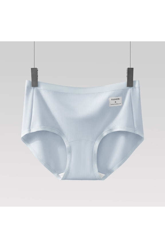 Womens Mid Rise Cotton Briefs Soft Breathable Full Coverage Underwear Blue,Size L