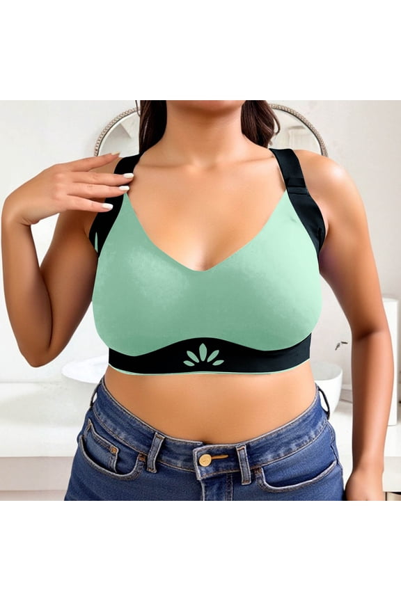 Womens Sports Bra High Impact Plus Size 5XL - Green Racerback Workout Bra with Adjustable Straps & Hook Closure, Supportive for Running, Yoga, Fitness,Size 5XL