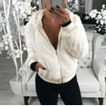 thumbnail image 1 of FITORON Womens Winter Coats- Faux Fur Long Sleeve Solid Lantern Sleeve Crop Coats Full Zip Turtleneck ,for Autumn Winter White L, 1 of 9