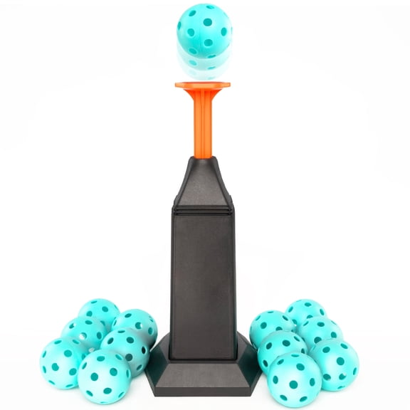 FITPLAY Baseball Trainer Tee Popper, Upgraded Baseball Pitching Machine, Pop up Baseball Training with 12 Balls Orange