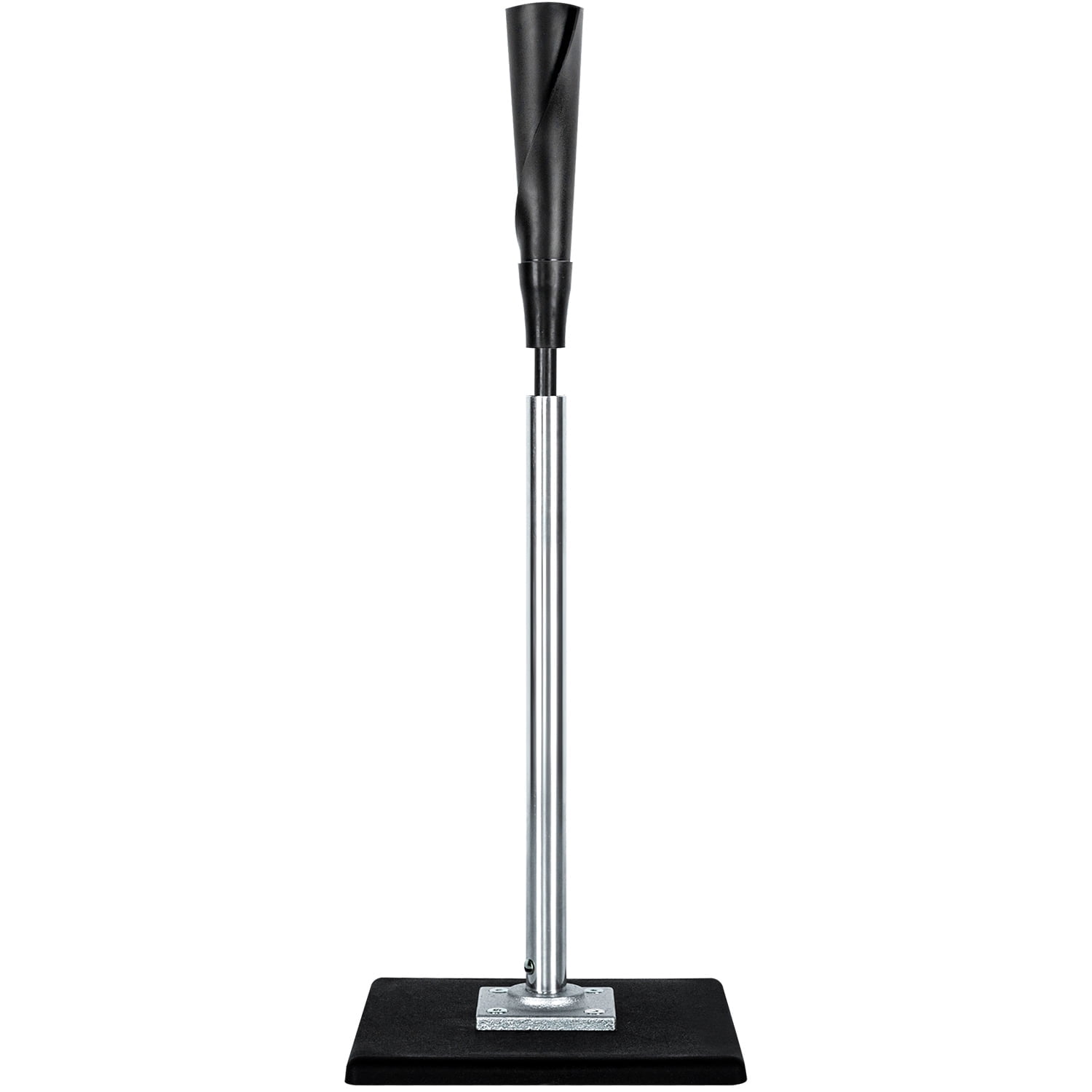 FITPLAY Baseball Batting Tee, 25" to 37" Adjustable Height, Black & Silver