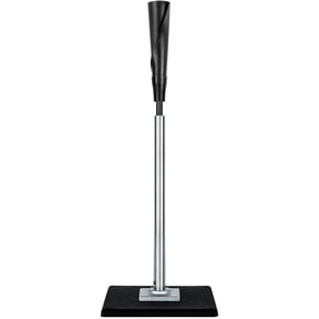 FITPLAY Baseball Batting Tee, 25" to 37" Adjustable Height, Black & Silver