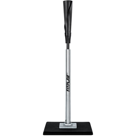FITPLAY Portable Baseball & Softball Batting Tee, Adjustable Height 25-37 Inches, Heavy Duty Rubber Top, Stable Base, Easy to Transport, Training Hitting Tee for Youth & Adults