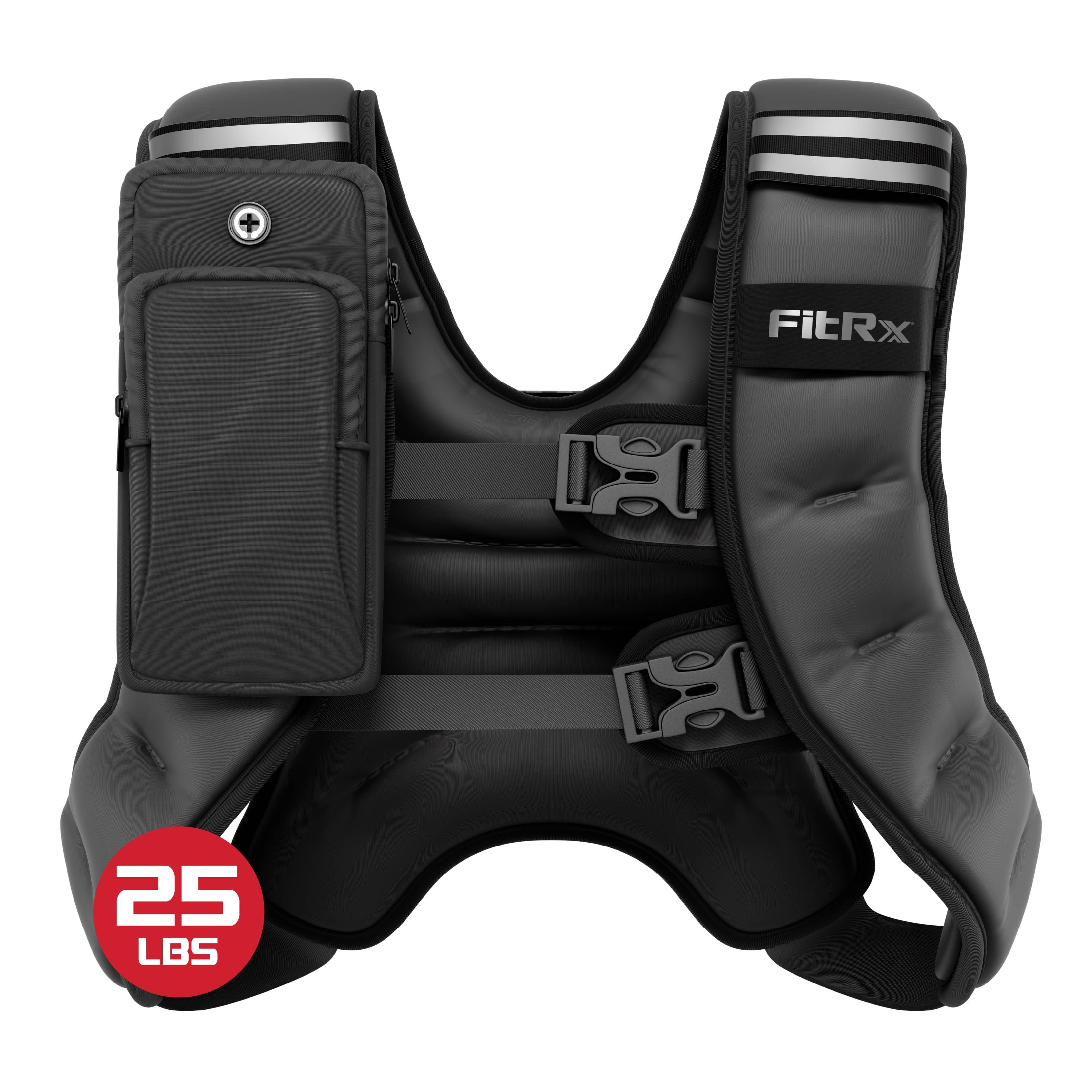 FitRx Weighted Vest Neoprene Coated Weighted Vest for Women and Men with Hook and Loop Strap, 25lbs