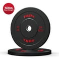 thumbnail interactive-video image 1 of FitRx 25lb Bumper Plates – Olympic Weight Plates for Home Gym, Pair, 1 of 8