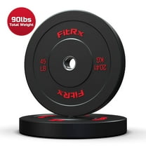 FitRx 45lb Bumper Plates – Olympic Weight Plates for Home Gym, Pair
