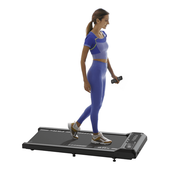 FitRx Pacer Walking Pad, 265lbs Capacity Incline Under Desk Walking Pad with Bluetooth Connectivity and Remote Control for Home and Office